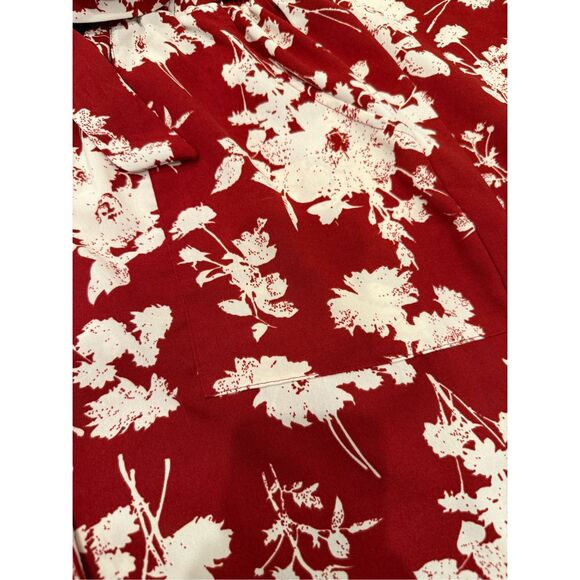 Olrik Flowy Red and Cream Floral Pants- size XL - Picture 8 of 8